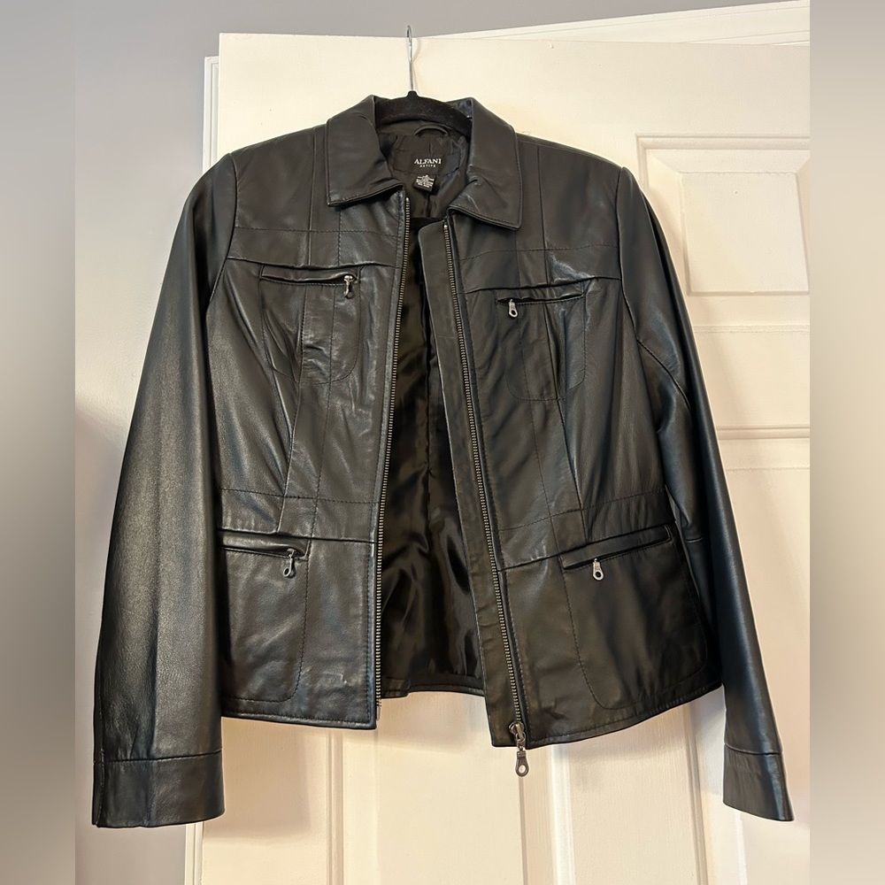 Alfani petite leather jacket. Size small.